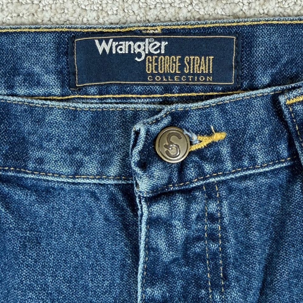 NEW Wrangler Mens 36x34 George Strait Original Fit Cowboy Cut Denim Blue Jeans - Picture 5 of 11